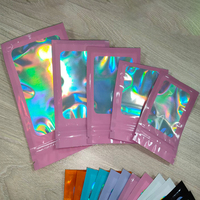 Pochette Holographique Colorée à Fenêtre pour Livraison Express, Imperméable, Anti-Odeur, Réutilisable, Scellable, pour Bijoux et Électronique