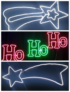 Luces LED de Navidad con Marco de Acero, Impermeables para Exteriores, Motivo Navideño de 120*24cm (47*9.44 Pulgadas), Decoración Festiva, Figuras de Neón - Product Image 4