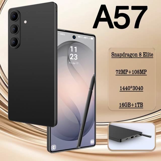 A57 5G Android Phone HD 7.3 Inch Octa Core 16GB RAM 1TB ROM Above 8000mAh Battery AMOLED 120Hz Dual SIM TF Card Stylus Pen