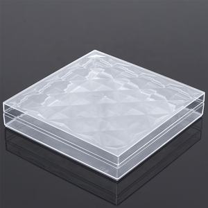 Boîte de rangement carrée en plastique acrylique conteneur PS <span class=keywords><strong>transparent</strong></span> avec couvercle alimentaire chocolat bonbons Biscuit pâtisserie faveur de <span class=keywords><strong>mariage</strong></span> étui cadeau - Product Image 4