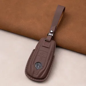 Suitable For Mercedes Benz Car Keycase C/E/S Grade E300L/C260L/GLA200 Mecha Style Genuine Leather Bag