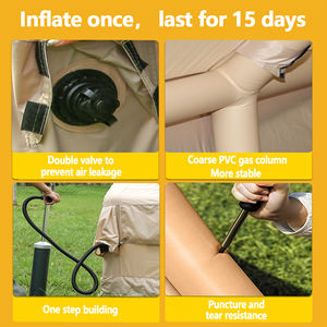 Tente de camping familiale portable 17 places, gonflable, imperméable, en tissu Oxford, quatre saisons, double couche, deux chambres, un salon, installation facile - Product Image 4