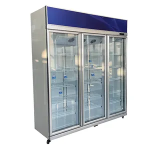 Bestseller vertikaler Tiefkühlschrank mit Glastür für Getränke und Speisen