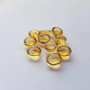 Cabochon de quartz citrine naturel, forme ronde, dos plat, pierre précieuse calibrée pour la fabrication de bijoux, pierre de naissance, fournisseur de bagues et colliers - Product Image 3