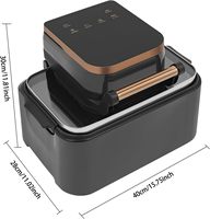 Four à Friture Sans Huile 12L en Verre 1700W Grande Capacité Non Toxique avec Fenêtre Transparente, 6 Préréglages et Contrôle Précis de la Température pour Rôtir et Cuire
