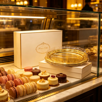 Boîte à gâteau en plastique jetable de qualité alimentaire avec couvercle, plateau alimentaire rond de haute qualité pour l'emballage de desserts, pâtisseries et fruits