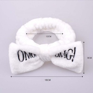 Conception personnalisée Bandeau Femmes Noeud Papillon Mode Lavage Visage <span class=keywords><strong>Beauté</strong></span> Yoga Bandeaux Élastiques pour Spa - Product Image 4