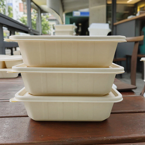 500ml phân hủy sinh học Hộp Ăn Trưa thân thiện với môi duy nhất ngăn ngô tinh bột thực phẩm container một thời gian sử dụng - Product Image 3