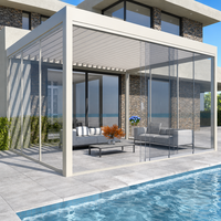 Pergola Bioclimatique Motorisée en Aluminium à Lames Orientables pour Jardin, Terrasse et Balcon Moderne, Robuste, Télécommandée, Anti-UV, Vente Directe Usine