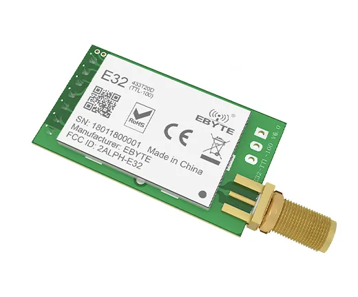 Módulo LoRa de 433MHz, UART de 3km de larga distancia, módulo inalámbrico de RF de 100mW con FCC CE y RoHs