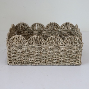 Rectangular <b>Seagrass</b> storage <b>baskets</b> Woven Large Capacity Household Clothes Sundries Desktop Snacks Toys - Product Image 2