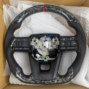 Volante de fibra de carbono forjado directo de fábrica compatible con Toyota Hilux Fortuner Camry Land Cruiser <span class=keywords><strong>Gr</strong></span> <span class=keywords><strong>Corolla</strong></span> Hiace 86 - Product Image 1