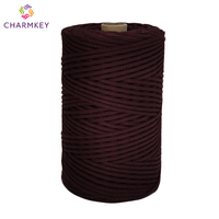 Cotton Polyester Blended Yarn 3mm Single Strand Macrame Roll Cord Twist Cotton Rope