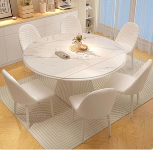 Tavolo da Pranzo Allungabile in Legno Massello, Ovale e Trasformabile, <span class=keywords><strong>Arredamento</strong></span> Minimalista Salvaspazio per Hotel e Piccoli Appartamenti - Product Image 3