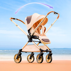 Carrito de <span class=keywords><strong>Bebé</strong></span> Plegable de Aleación de Aluminio 3 en 1, Carrito de Viaje de Lujo para Bebés de 0 a 3 Años - Product Image 5