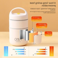Set de Boîtes à Repas Isothermes Bento en Acier Inoxydable Garde-au-Chaud pour Enfant à l'École avec Sac Repas