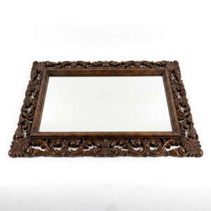 Miroir mural décoratif de luxe de grande taille, style ferme traditionnelle, fait main, avec cadre en bois et acrylique, prêt à accrocher - Product Image 1