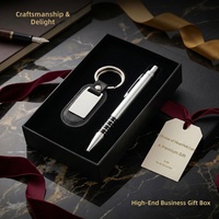 Coffret Cadeau Minimaliste de Luxe pour Hommes : Stylo et Porte-clés – Idéal pour Clients, Pères et Cadeaux de Fêtes – Fabrication Chinoise