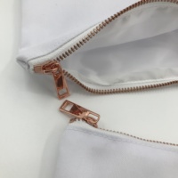 Sac à cosmétiques en toile de polyester, personnalisable avec logo imprimé, paillettes, fermeture éclair en métal doré, basique, promotionnel, en gros