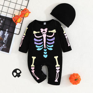 Combinaison pour bébé de 0 à 18 mois, costume de <span class=keywords><strong>squelette</strong></span>, déguisement, <span class=keywords><strong>squelette</strong></span> qui brille dans le noir, combinaison pour nouveau-né, combinaison d'Halloween pour bébé - Product Image 1