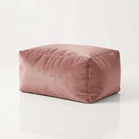 Pouf Ottoman en Velours Doux et Moelleux, Repose-Pieds, Chaise de Salon, Meuble de Rangement Rose 60x40x30