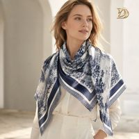 Écharpe 100% Soie de Mûrier, Conception Personnalisée OEM, Impression Numérique, Bandana, Foulard pour Femme, Foulard en Soie