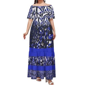 Top monospalla a maniche corte con motivo tribale samoano polinesiano Tie-Dye con abito <span class=keywords><strong>plissettato</strong></span> in poliestere a maglia larga - Product Image 6
