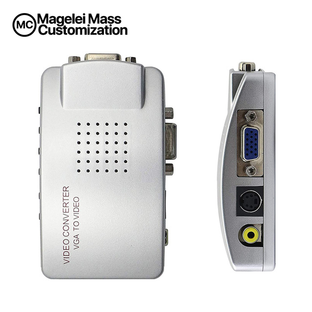 VGA to RCA Adapter Composite VGA to Video S-Video Converter for HDTV Monitor Laptop Desktop PC VGA in to AV Out Converter