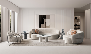 Juego de sofá Chesterfield de lujo europeo moderno, terciopelo con mechones en la nube, Villa larga de madera, sala de estar, apartamento, tela - Product Image 3