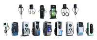 Bornes de recharge automatique triple pistolet 60kW-320kW OCPP CCS1 CCS2 GBT, alimentation industrielle extérieure tout temps, nouvelle génération DC