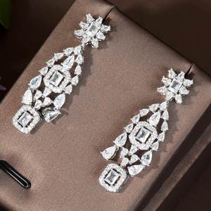 Hibibride ต่างหูทรงสี่เหลี่ยมยอดนิยมใหม่สำหรับงานแต่งงานงานเลี้ยงอินเดียดูไบเครื่องประดับสำหรับเจ้าสาวกระเป๋า E-521ของขวัญสำหรับผู้หญิง - Product Image 1