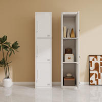 Armario Metálico Industrial de Acero 1850x380x450mm Moderno Ecológico Duradero Independiente para Villa con 2-5 Puertas y Barra Interior para Colgar