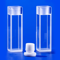 Customized Clear High Temperature Resistant Quartz Cuvette With Cap for Laboratory Use