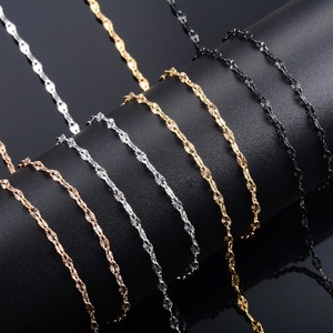 Collier en acier inoxydable fin de 2,5 mm avec chaîne gaufrée, fait main, maillons étanches, accessoires de bijouterie - Product Image 3