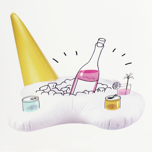 PVC Inflatable Cup Holder White Floating Ice Tray Summer Pool Accessory - Product Image 1