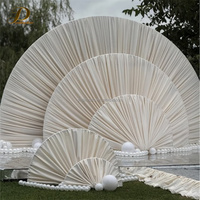 JINDA Nouvelle Arche de Mariage Demi-Circulaire en Métal avec Draperies en Polyester Transparent pour Cérémonies de Mariage et Scènes