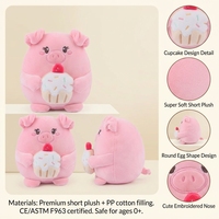 Peluche cochon rose mignon, doudou, coussin rond en forme de cochon, coussin cupcake, poupée en peluche douce, cadeau d'anniversaire ou de Saint-Valentin pour enfants