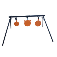 Cibles de tir polyvalentes à 2 trous de 8 pouces, couleur orange, imperméables, avec construction en plastique et plumes métalliques pour stand de tir