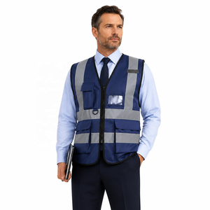 Gilet <span class=keywords><strong>de</strong></span> sécurité réfléchissant haute visibilité <span class=keywords><strong>de</strong></span> qualité supérieure avec plusieurs poches pour superviseur, gestionnaire, ingénieur, vêtements <span class=keywords><strong>de</strong></span> <span class=keywords><strong>travail</strong></span> - Product Image 1