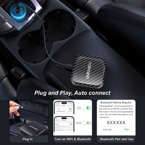 2025 Mới Xách Tay Có Dây Để Không Dây Ma Thuật Hộp Cho Phổ Không Dây Thông Minh Ai Hộp Carplay <span class=keywords><strong>Android</strong></span> Auto <span class=keywords><strong>USB</strong></span> Bộ Chuyển Đổi - Product Image 3