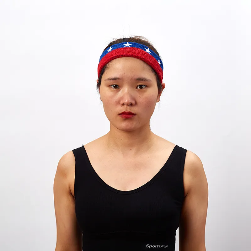 Top Selling elastic cotton embroidery custom weatband headband sport for women and men