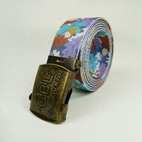 38mm Camouflage Transfert de chaleur Polyester Weave Strap Personal Design Logo Canvas Webbing Belt