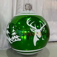 Ornements de Noël gonflables géants en PVC à double couche Boule à miroir Grand ballon gonflable à miroir rouge pour la décoration