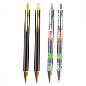 Stylo en métal avec logo sportif personnalisé CMYK, largeur d'écriture de 1,0 mm et impression couleur intégrale - Product Image 3