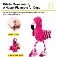 Jouet en peluche couineur flamant rose personnalisé pour chien, jouet à mâcher pour animaux de compagnie, vente en gros