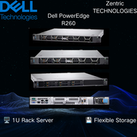Serveur rack Dell PowerEdge R260 1U d'origine avec processeur Intel Xeon E-2400, mémoire DDR5 ECC, stockage SSD pour entreprises et appels d'offres