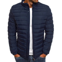 Veste d'hiver décontractée pour homme ODM, couleur unie, col montant, fermeture éclair, finition soignée