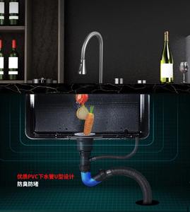 SAMTOU Nano schwarz digitaler Wasserfall Wasserhahn Designer hand gefertigte Küchen spüle mit Messer halter Costa Rica handgemachte Küchen spüle - Product Image 6