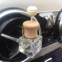 5ml rond verre désodorisant bouteille vide suspendu parfum diffuseur bouchon en bois pour voiture parfum sérigraphie liège étanchéité