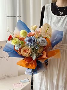 <span class=keywords><strong>2023</strong></span> <span class=keywords><strong>nueva</strong></span> llegada 58*58cm superficie brillante Arco Iris Color sueño caramelo papel para envolver flores floristería envoltura - Product Image 5